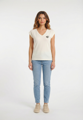 Tee shirt only lenna cloud dancer bir zebra heart