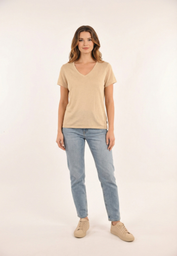 Tee shirt Le Temps Des Cerises rafa 1004  beige