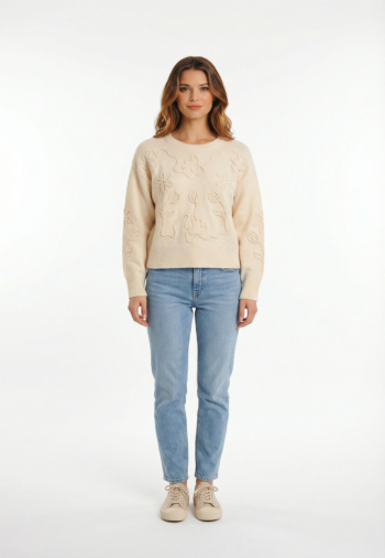 Pull leger morgan 261-mbrod ivoire