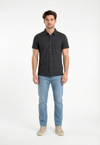 Chemise manches courtes Le Temps Des Cerises toval 1010  stone