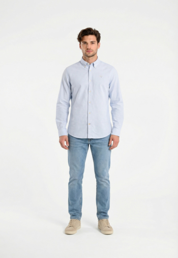Chemise barbour striped oxtown tailored bl32 sky blue