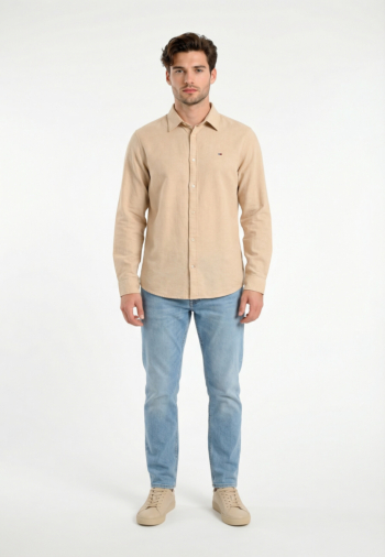 Chemise tommy jeans reg linen blend ab9 gentle gold