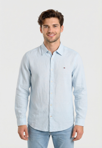 Chemise tommy jeans reg linen blend c3q sweet blue