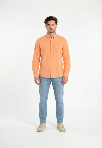Chemise tommy jeans reg linen blend sd2 lush orange