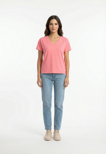 Tee shirt Le Temps Des Cerises milou 5023  pink fluo