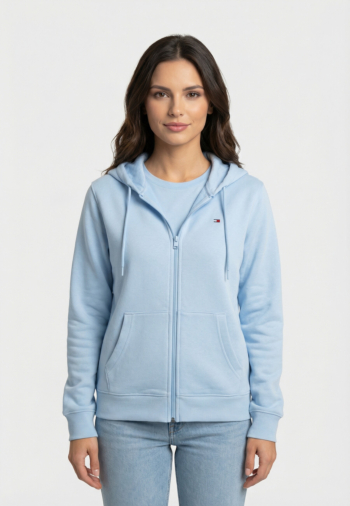 Sweat tommy jeans reg s flag c1t light powdery blue