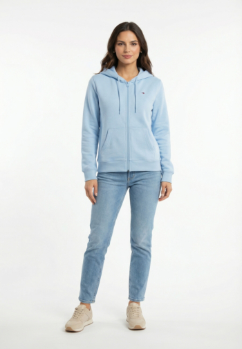Sweat tommy jeans reg s flag c1t light powdery blue