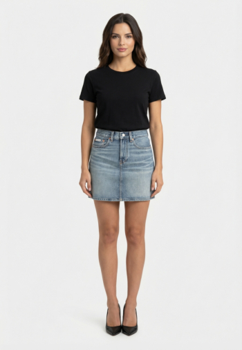 Jupe calvin klein jeans 90s mini skirt basse scb basset blue