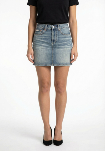 Jupe calvin klein jeans 90s mini skirt basse scb basset blue