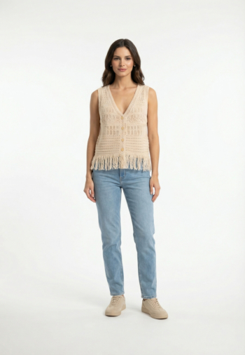 Gilets cardigans only alix ecru fmop button