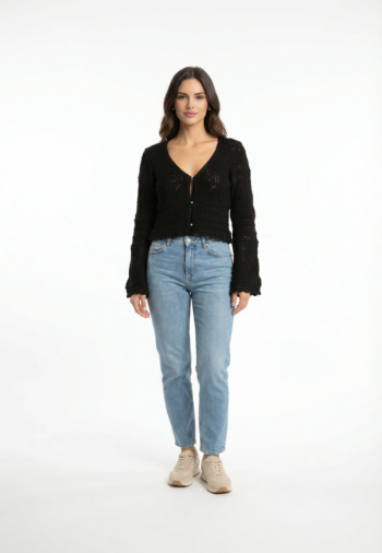 Gilets cardigans only colette black gold button