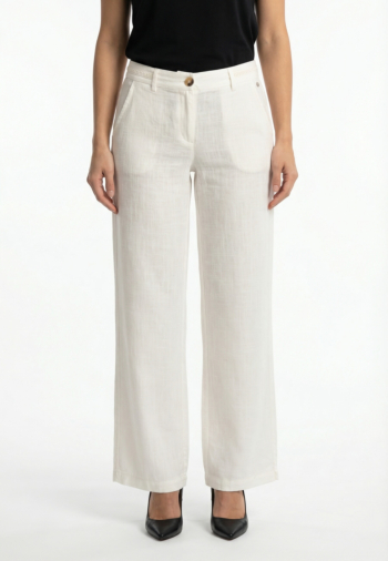 Pantalons freeman t. porter agatha plain linen lin24 f022 bright white