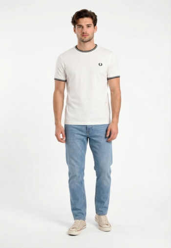 Tee shirt fred perry twin tipped 100 white