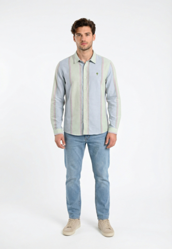 Chemise faguo iraty gre26 light green / multico