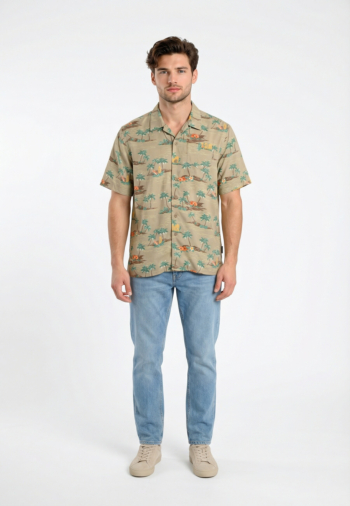 Chemise manches courtes schott capri sage cabana