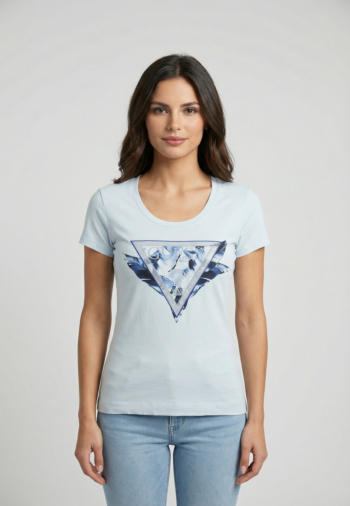 Tee shirt guess jeans feather a719 sky high