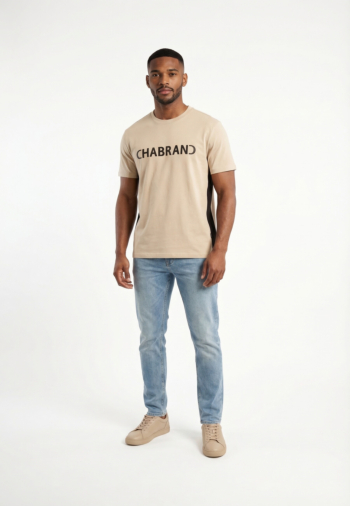 Tee shirt chabrand 63203 co851 beige noir