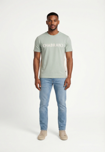 Tee shirt chabrand 63203 co798 cendré blanc