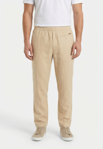 Pantalons calvin klein jeans straight linen 2jx oatmeal