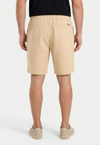 Shorts bermudas calvin klein jeans straight linen 7"" pu 2jx oatmeal