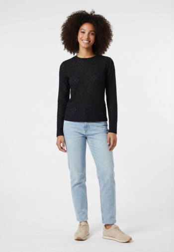 Tee shirt manches longues grace & mila valmy noir