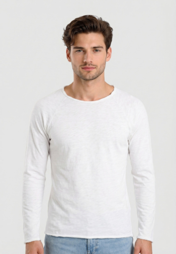 Tee shirt manches longues american vintage sonoma blanc