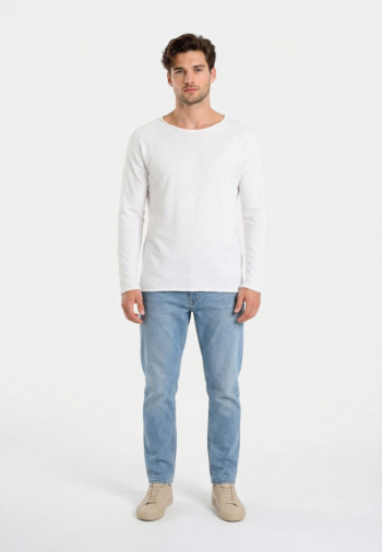 Tee shirt manches longues american vintage sonoma blanc