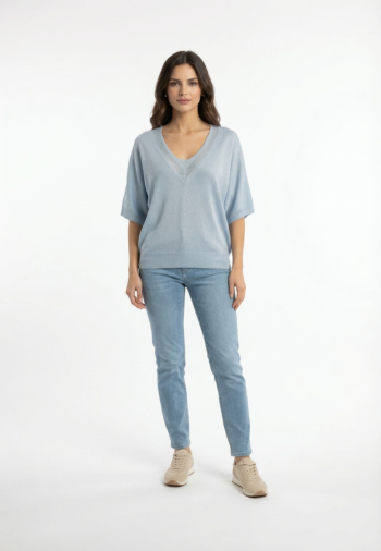 Pull leger morgan 241-mchris bleu clair