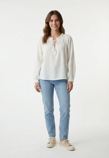 Tee shirt manches longues la petite etoile briska 11 ecru