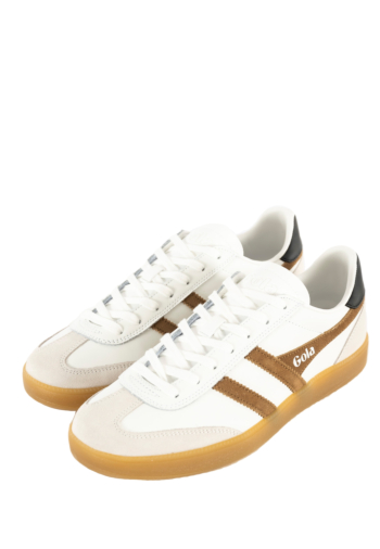 Baskets basses gola viper leather aw white/tobacco/black/gum
