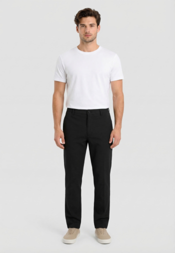 Pantalons calvin klein jeans straight seersucker ub1 black