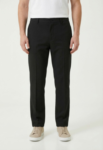 Pantalons calvin klein jeans straight seersucker ub1 black