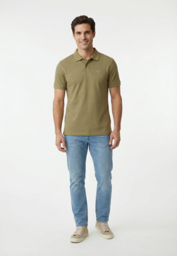 Polos barbour hylton interlock tailored fit polo shirt ol31 bleached olive