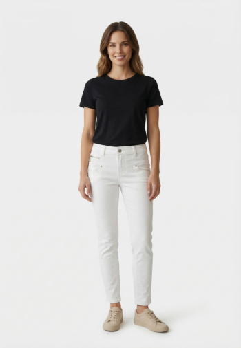Pantalons freeman t. porter alexa high waist cropped 205 10 white