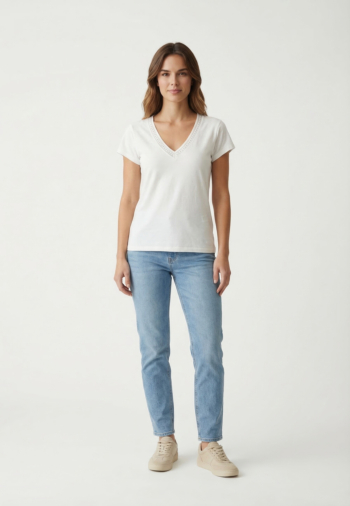 Tee shirt freeman t. porter taile ribbon co73 10 white