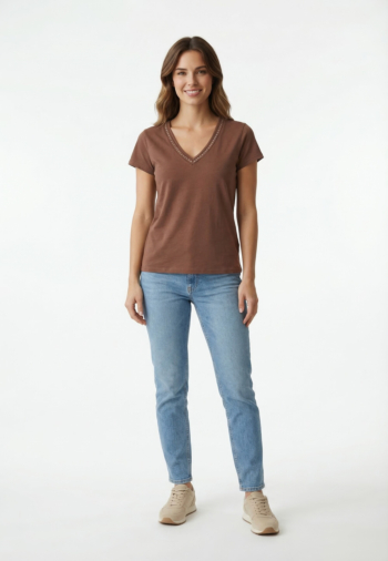 Tee shirt freeman t. porter taile ribbon co73 f1114 cappuccino