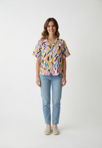 Chemisier manches courtes sun valley radway 7017 rose