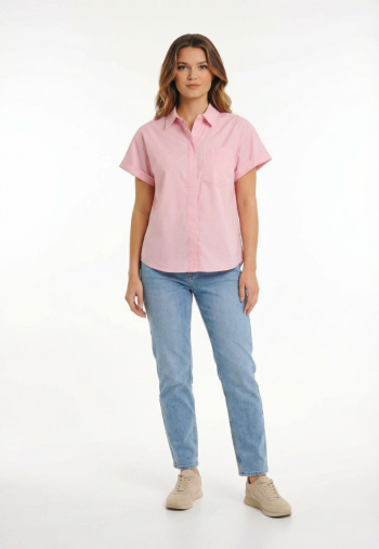 Chemisier manches courtes only keri romance rose