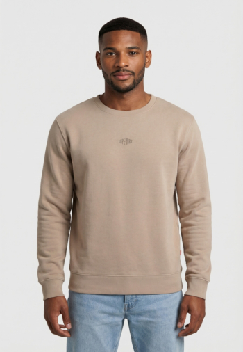 Sweat superdry micro logo crew e8o light beige