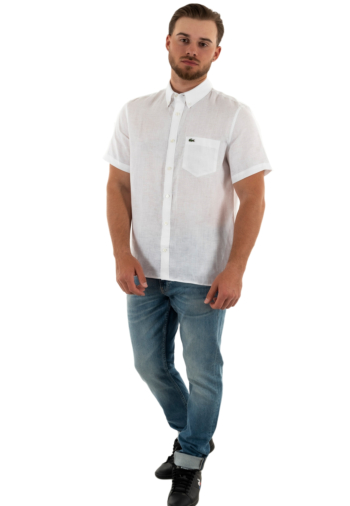 Chemise manches courtes lacoste ch5699 001 blanc