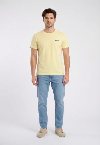 Tee shirt superdry m1011245a j7l pastel yellow/navy