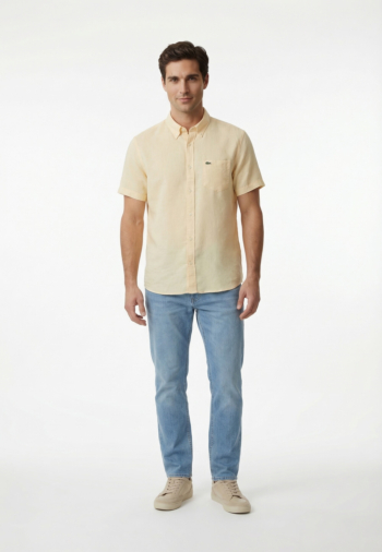 Chemise manches courtes lacoste ch5699 056 naturel clair
