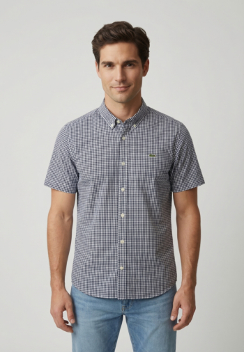 Chemise manches courtes lacoste ch2346 522 blanc/marine