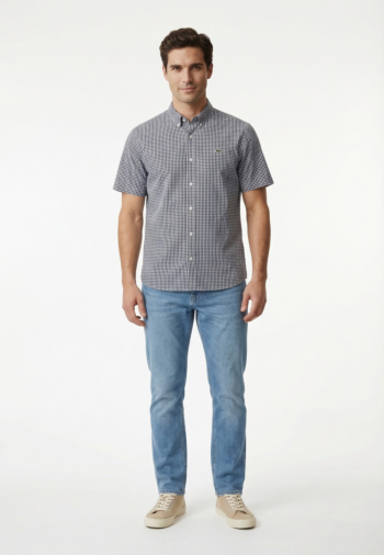 Chemise manches courtes lacoste ch2346 522 blanc/marine