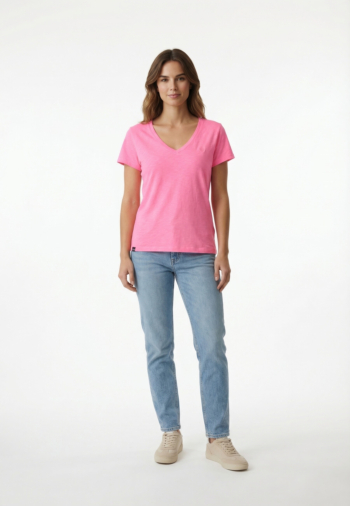 Tee shirt superdry studios slub emb 28r fluro pink