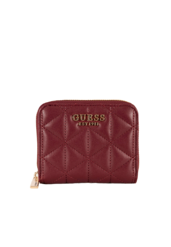 Portefeuilles guess jeans paisleigh slg small zip around burgundy