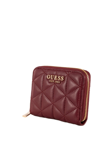 Portefeuille guess jeans paisleigh slg small zip around burgundy