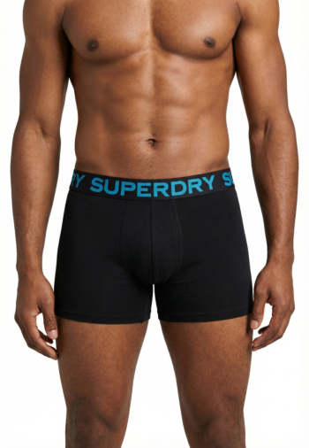 Calecons et slips superdry boxer triple pack 1mn black/neon