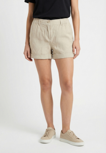 Short bermuda superdry mid rise linen 1lc light stone beige