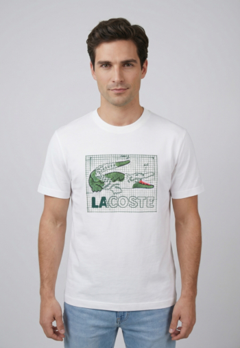 Tee shirt lacoste th1446 001 blanc